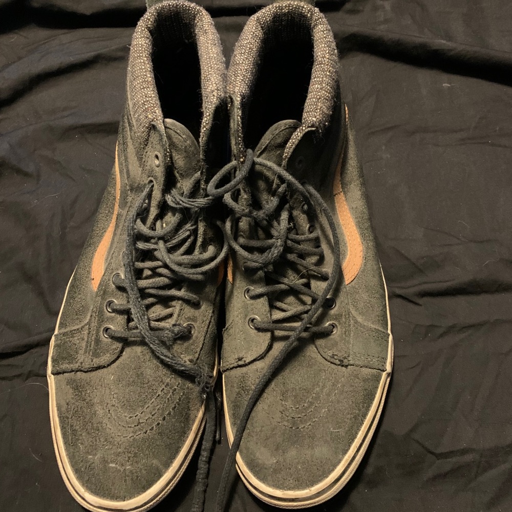 Navy Blue High Top Vans Sneakers